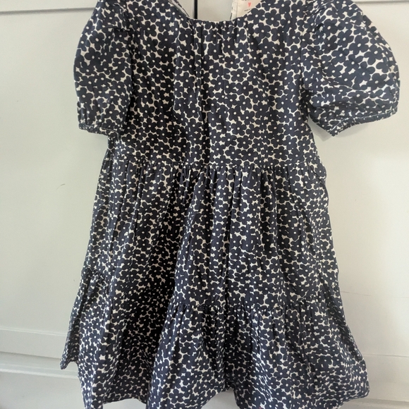J. Crew Other - J. Crew Navy and White Babydoll Dress with Ruffled Puff Sleeves